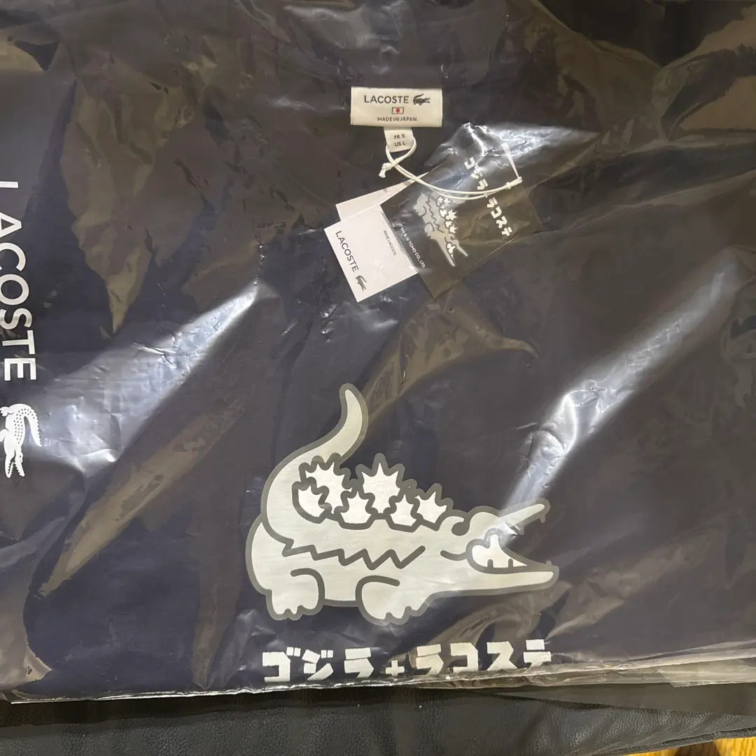LACOSTE + GODZILLA T-Shirt Size 5 Navy Japan Limited Godzilla Rare