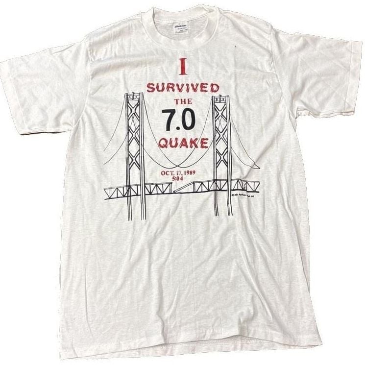 Vintage Northern California I survived the 7.0 earthquake Shirt Mens Large