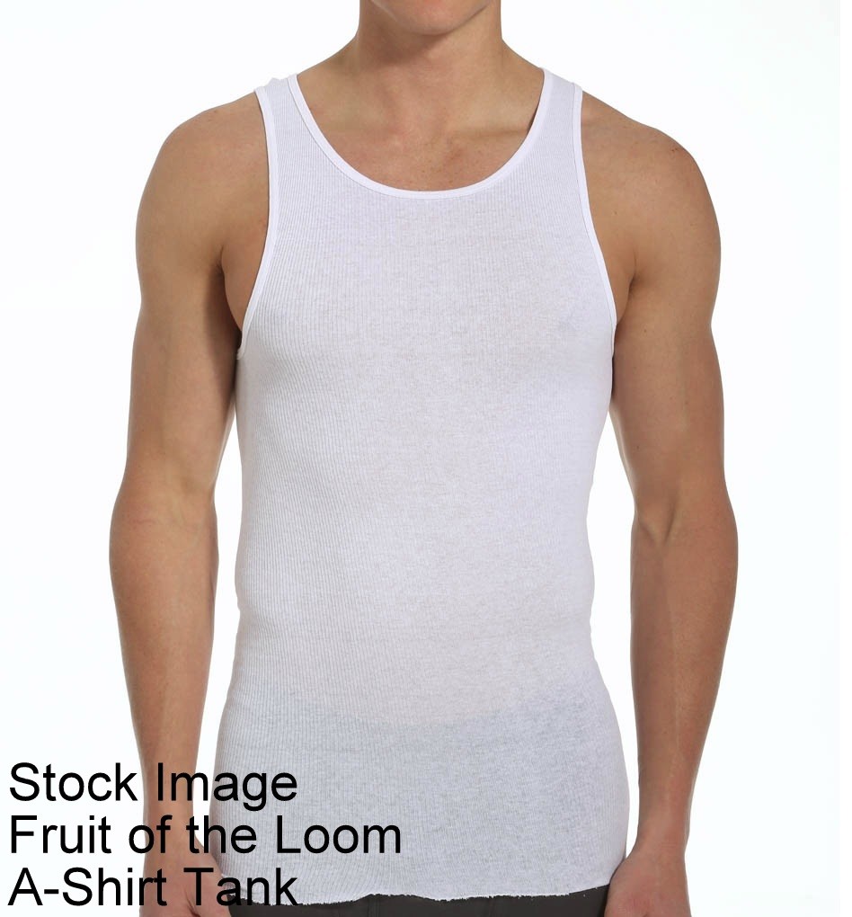 14 White Small S 34-36 Inch A-Shirt Tanks Fruit Of The Loom C/P 86-91 CM