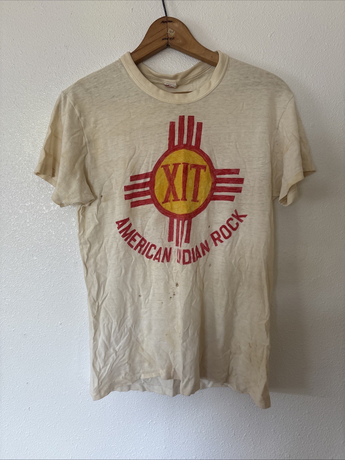 Vintage Band Shirt XIT Psych Native American Distressed Handmade Shirt 1970’s