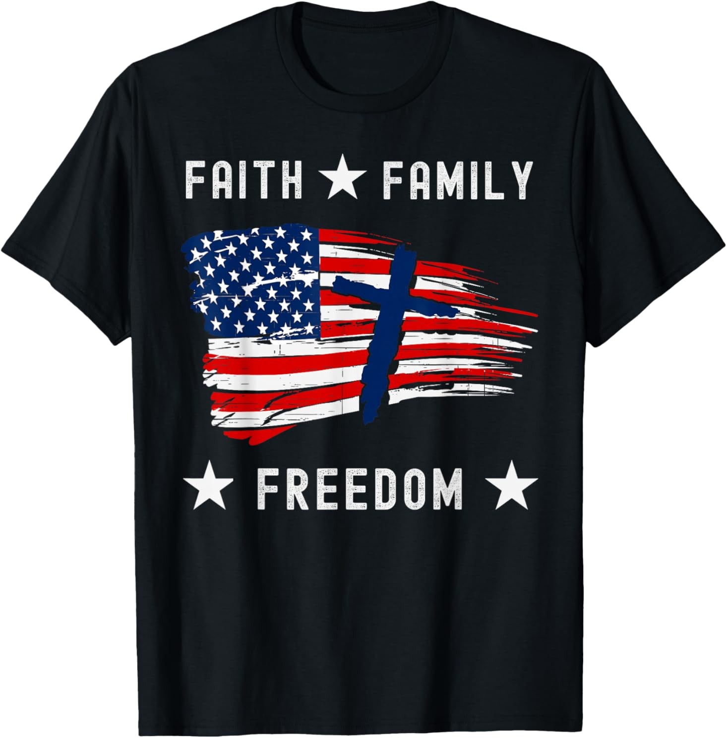 Faith Family Freedom America Patriotic Christian T-Shirt