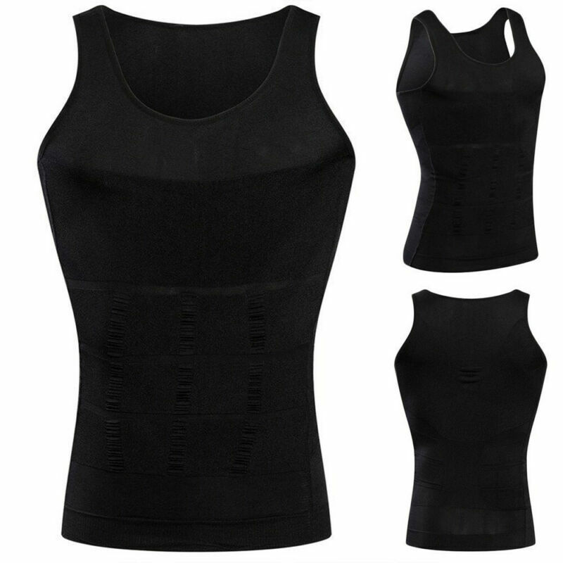 Men’s Slimming Body Shaper Vest Abs Abdomen Compression Shirt Workout Tank Tops