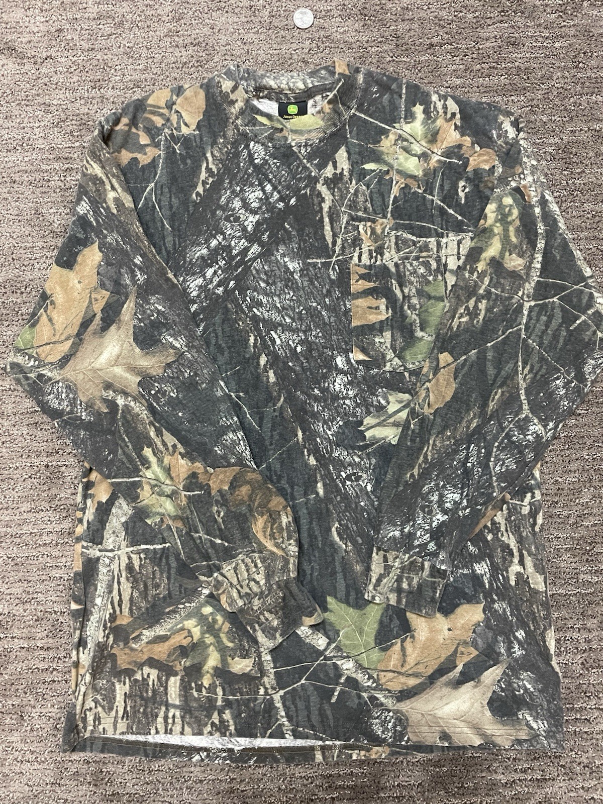 John Deere x Mossy Oak Camo Long Sleeve Shirt Size L Outdoor Workwear