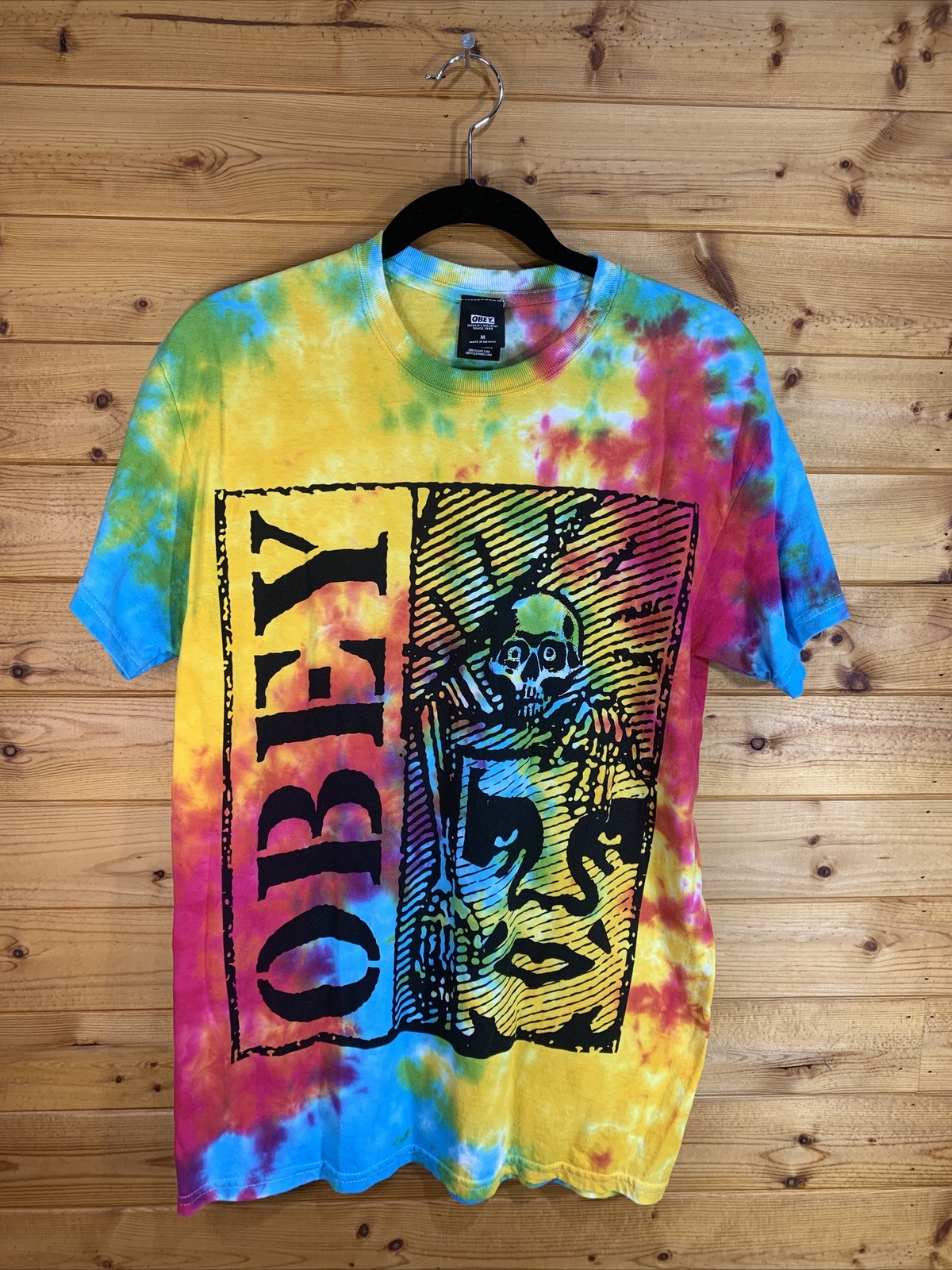 OBEY Multi Colored Tie Dye T Shirt Size Medium