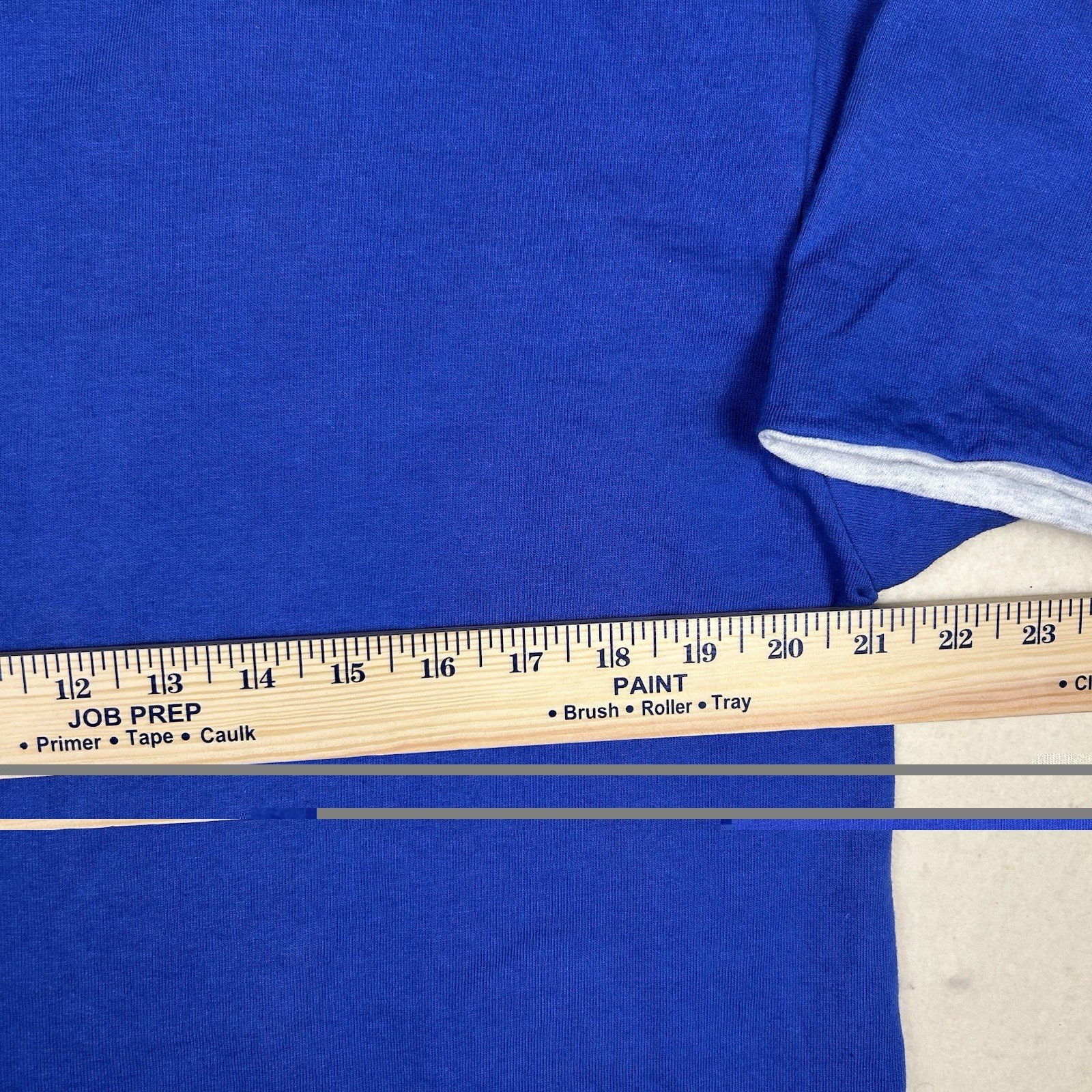 Vintage Single Stitch Double Cuff Fruit Of The Loom Blue Size Large Made In USA