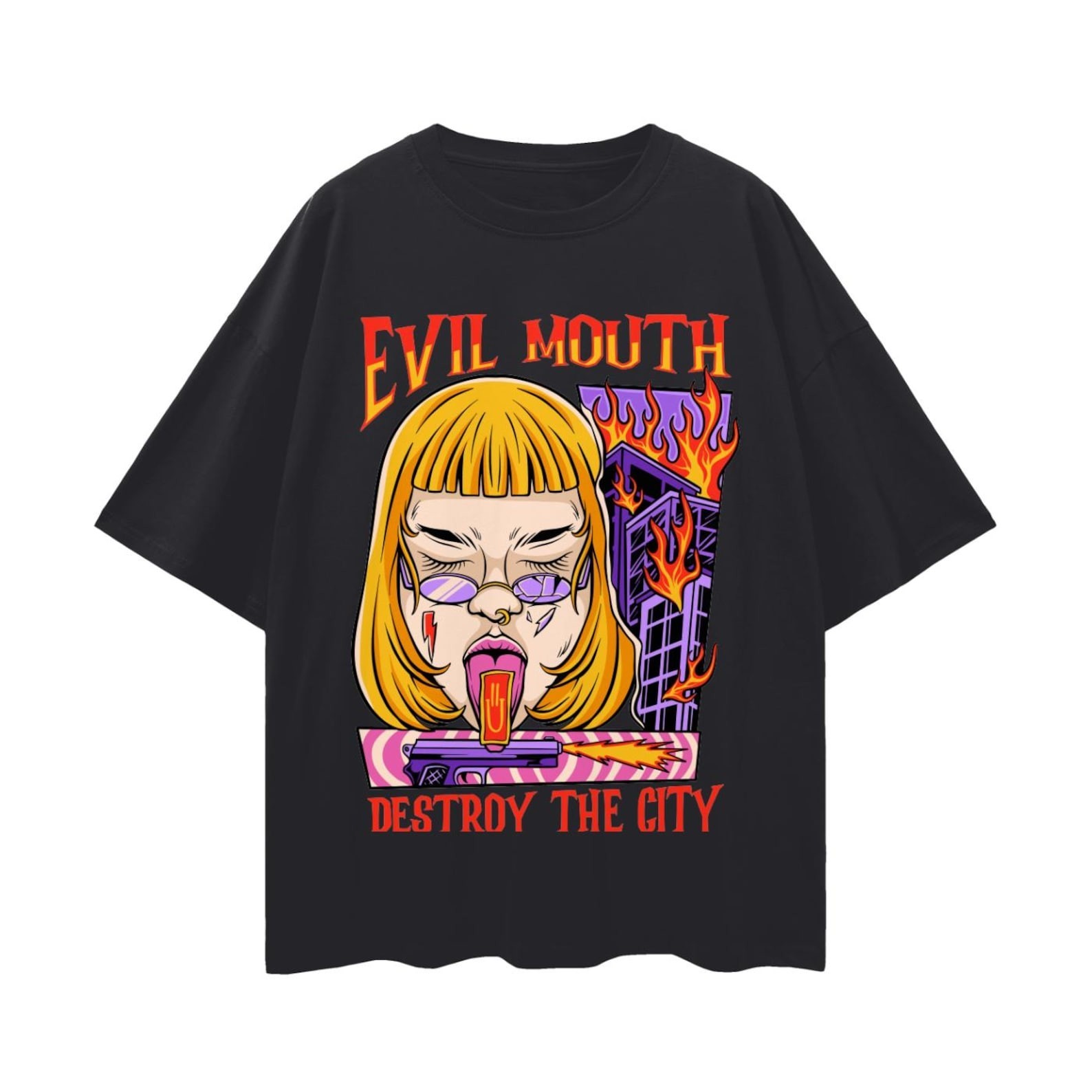 Unisex Preppy Street Style T Shirt Y2K Baggy Urban Fashion Graphic Tee Casual