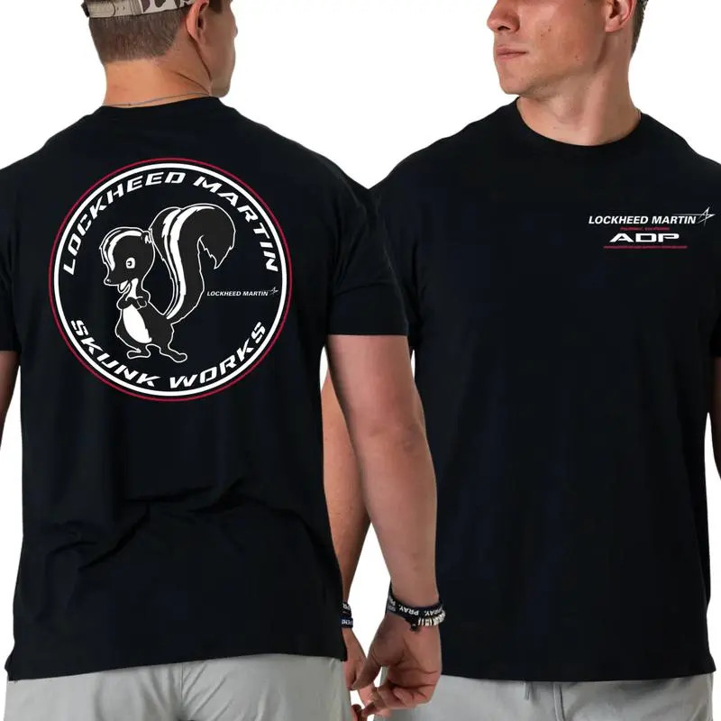 Lockheed Martin Skunk Works T-Shirt, 2 Sides Design Featuring Classic Skunk Logo