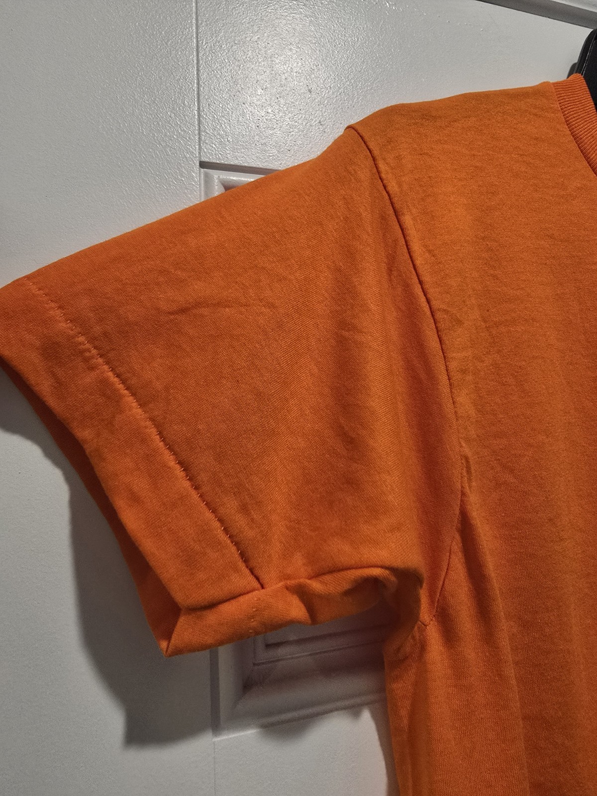 Vintage Screen Stars Blank Orange Shirt Size Medium 80’s Single Stitch USA