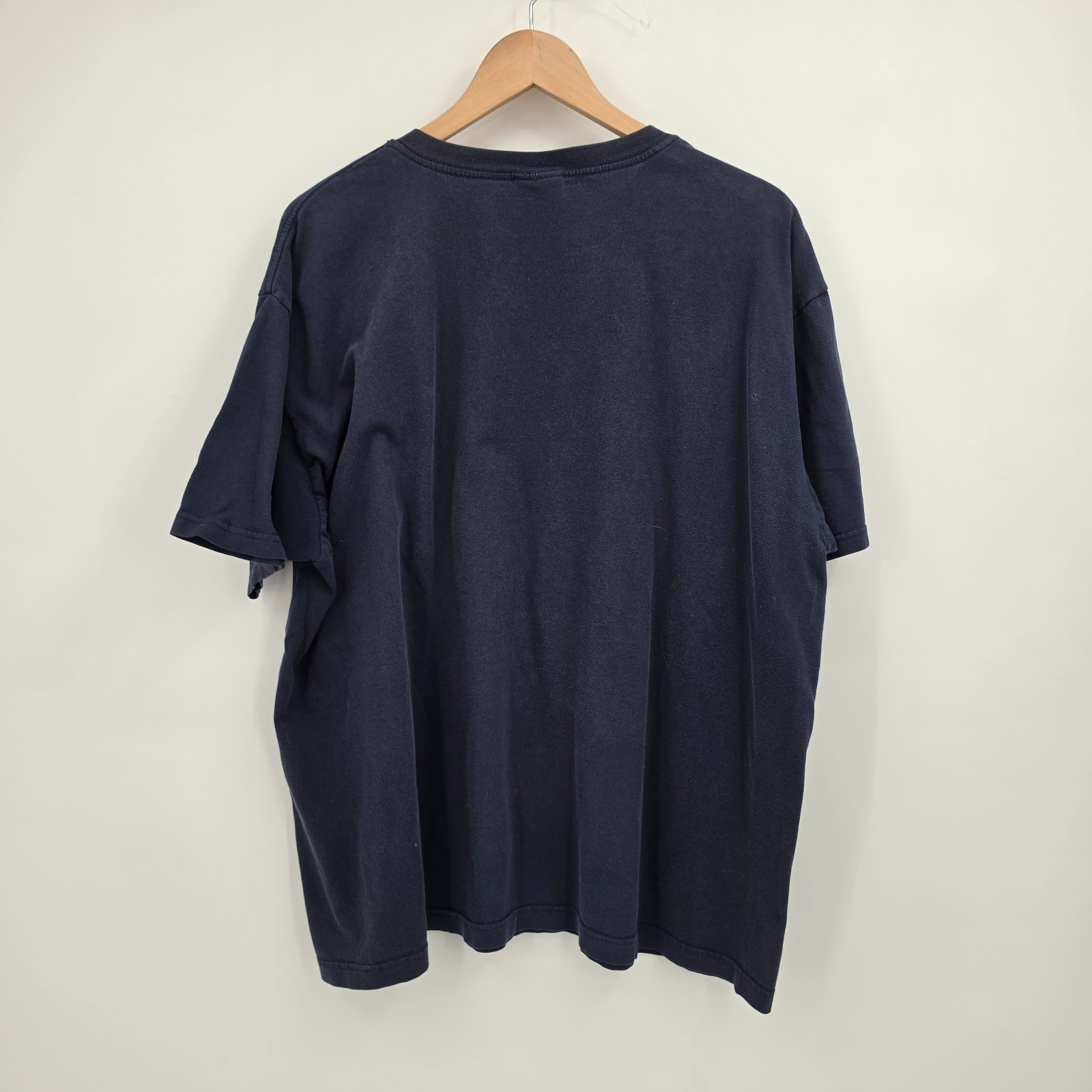 Vintage 90s Polo Ralph Lauren Men’s T-Shirt Size Large Navy Blue White Spellout