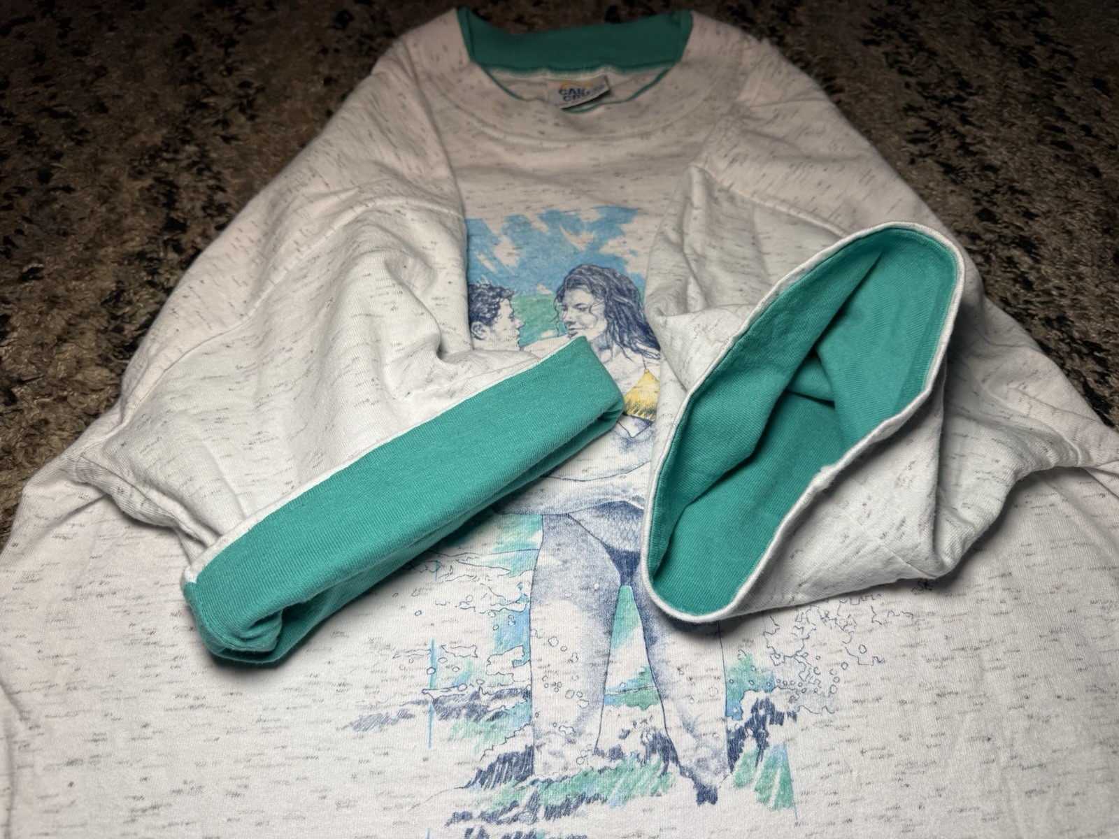 Vtg 80s 90s Sea Dog Sportswear Beach Male Mermaid Funny Ironic T Shirt Medium