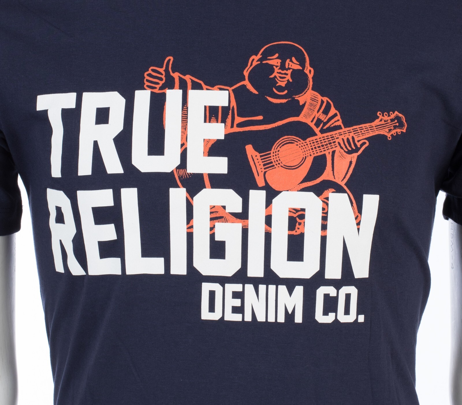 $69 TRUE RELIGION Navy BUDDHA APPROVED Short Sleeve Designer Graphic T-shirt NWT