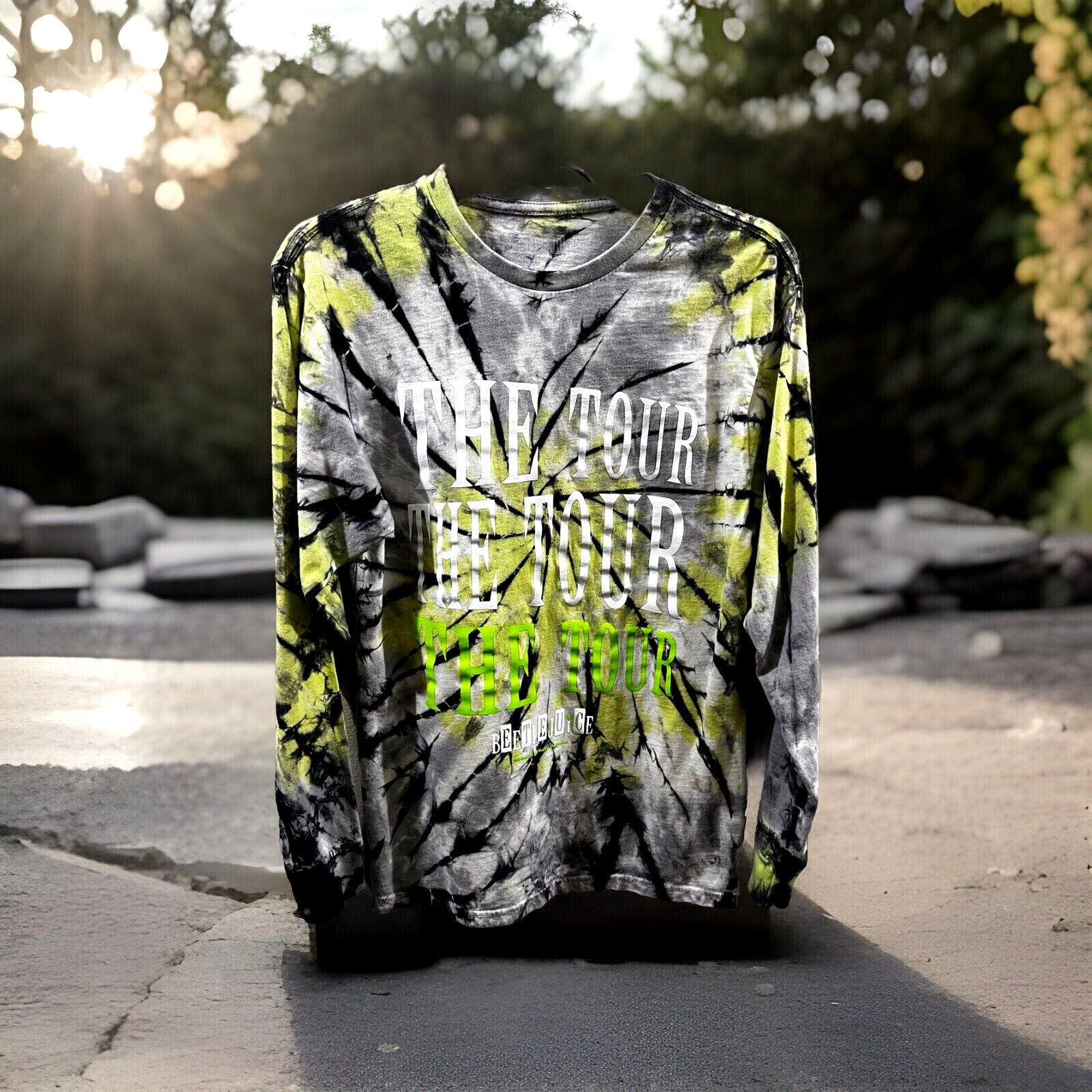 Beetlejuice The Musical “The Tour” Tie Dye Graphic T Shirt Long Sleeve SMALL