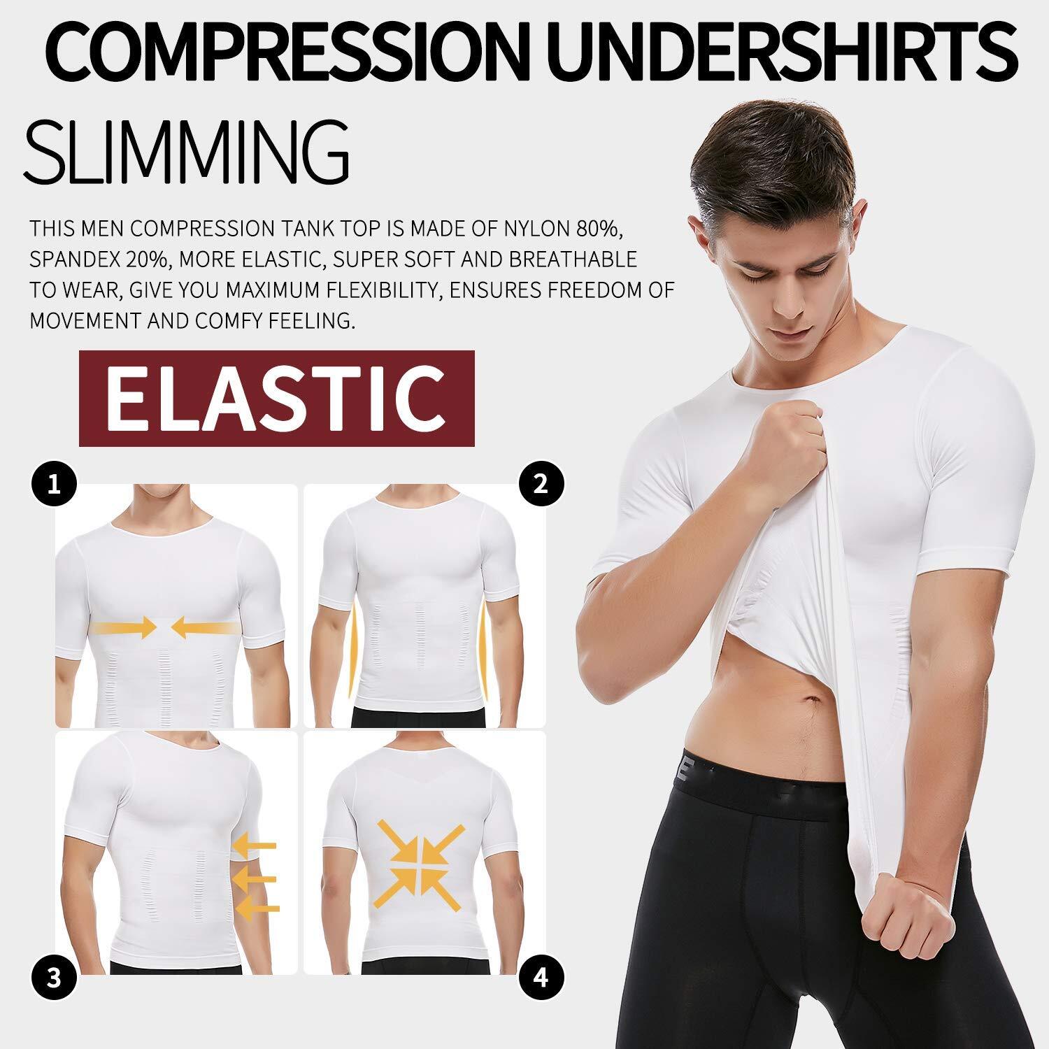 Men Slimming Body Shaper Vest Compression Shirt Gynecomastia Undershirt Tank Top