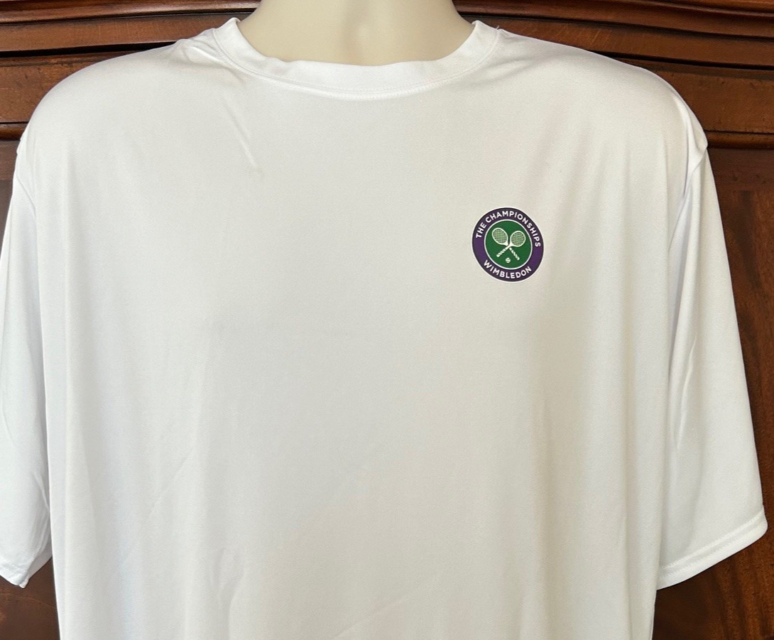 Wimbledon White UPF50, Moisture-Wicking 3.8oz 100% Poly “SS” T’s – NOW 40% OFF