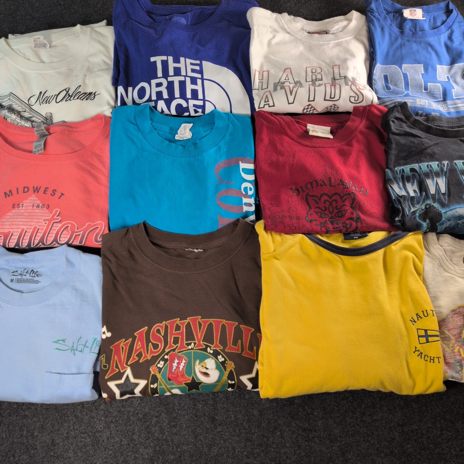 10x T-Shirt Bundle Mens Mixed Sizes Vintage Graphic Streetwear Sports Modern Lot