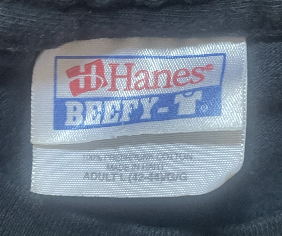 Hanes Beefy-T Men’s XL Black Count V Gothic Double-Sided Graphic Crew Neck Tee