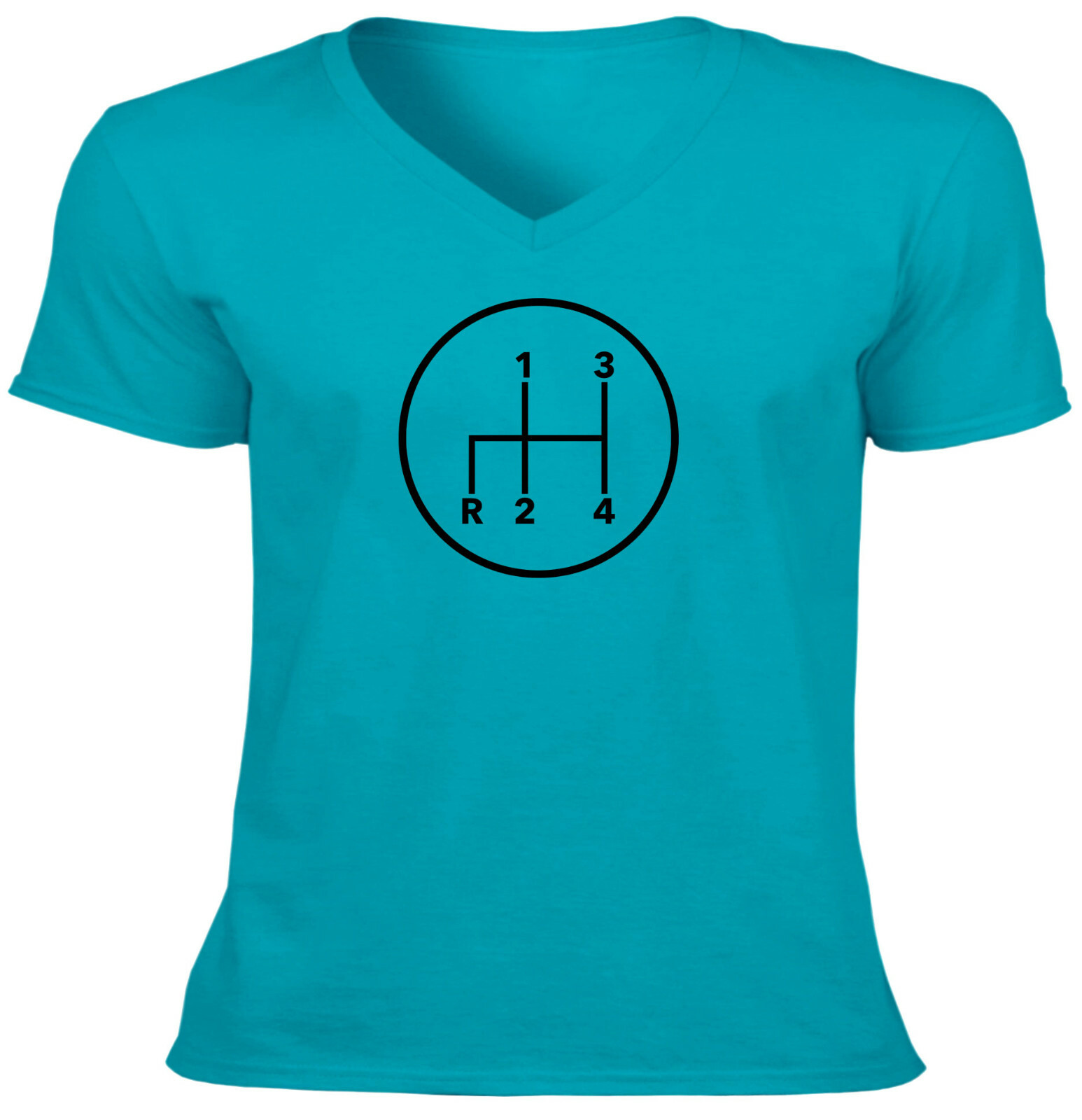 Manual Transmission Shift Pattern 4 Speed Stick Mens V-neck T-Shirt Gearshift