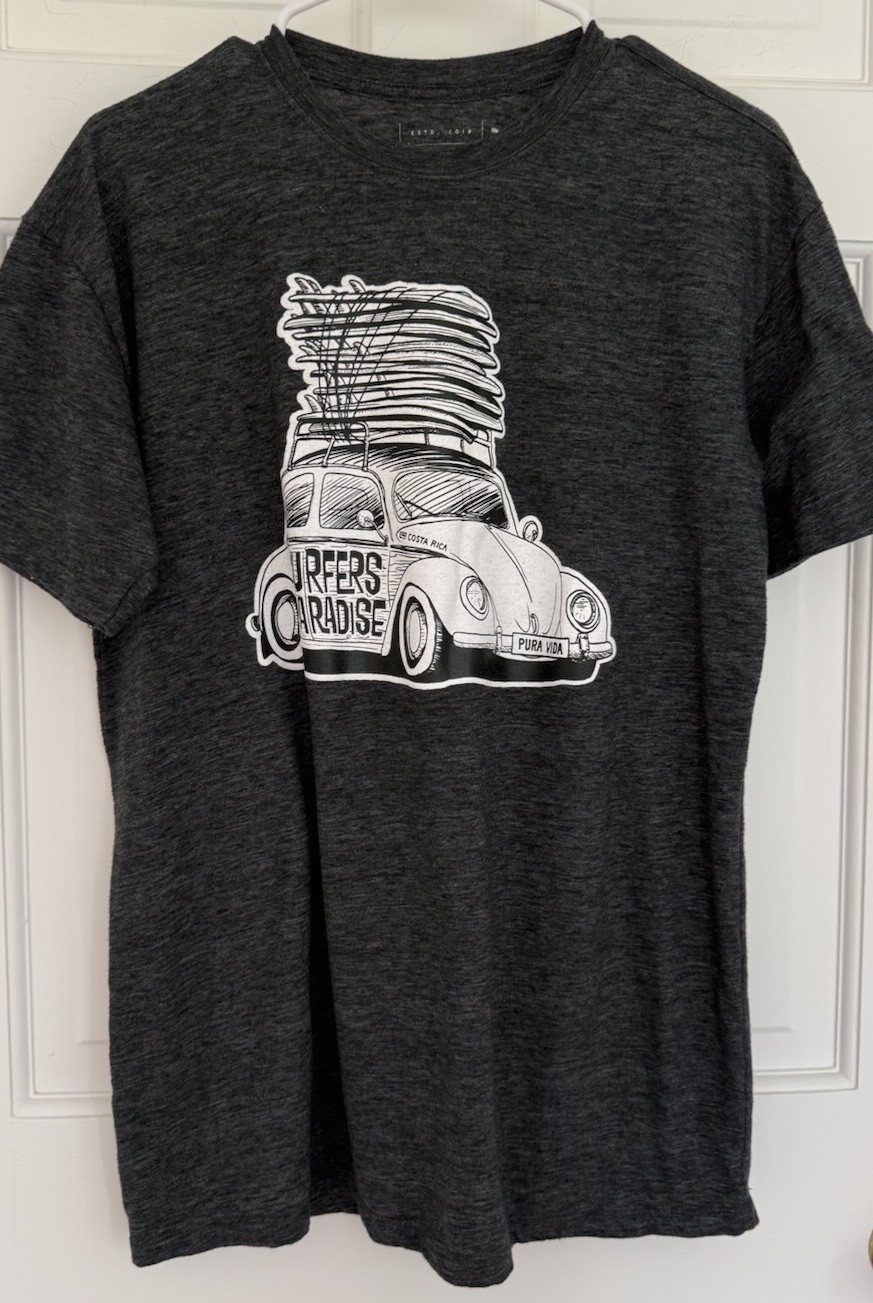 Surfer’s Paradise T Shirt DARK GRAY Costa Rica Pura Vida men’s XL Paradise Tees