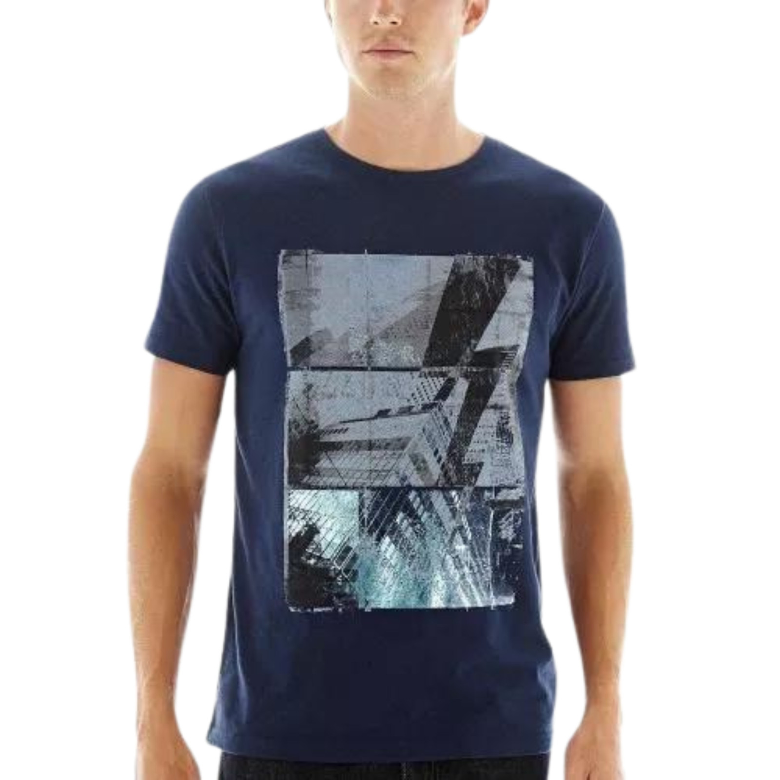 JF J. Ferrar Graphic Tee Blue Foil New Size L Msrp $28.00