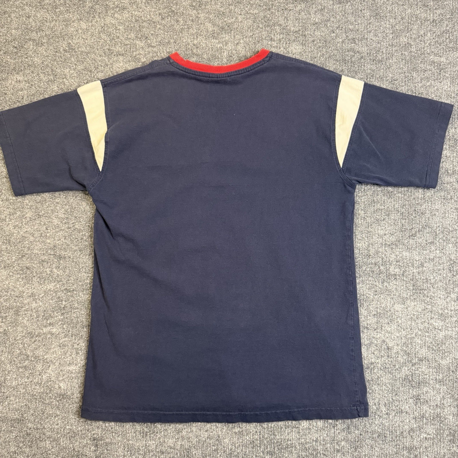 US Polo Assn T Shirt Mens Extra Large Navy Blue Red Trim Graphic Logo Tee Cotton