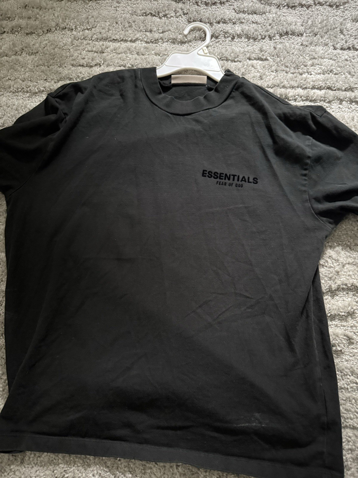 Essentials Fear of God ESSENTIALS Men’s Black Logo Cotton T-Shirt Size M