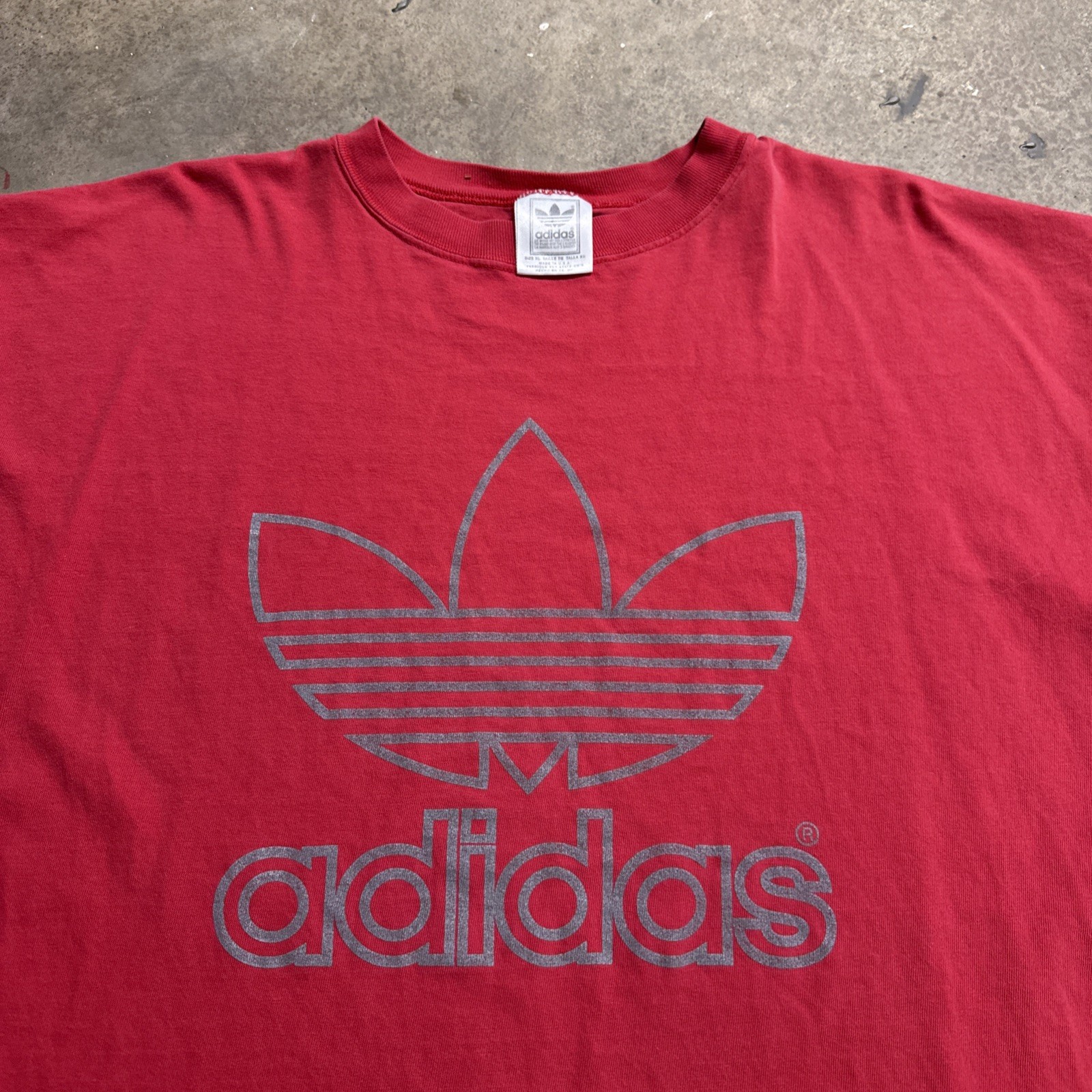 Vintage Adidas Shirt Mens XL Red 90s Skate Surf Baggy Logo Retro Soccer USA