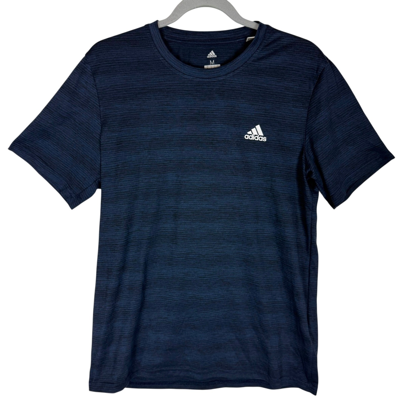 Adidas Climalite T-Shirt Mens Medium Blue Trefoil Logo Short Sleeve Performance