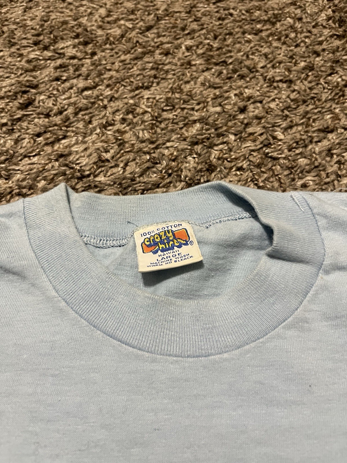 Vintage 1978 Single Stitch Hawaii Surfing Blue T Shirt Front And Back Print Sz L