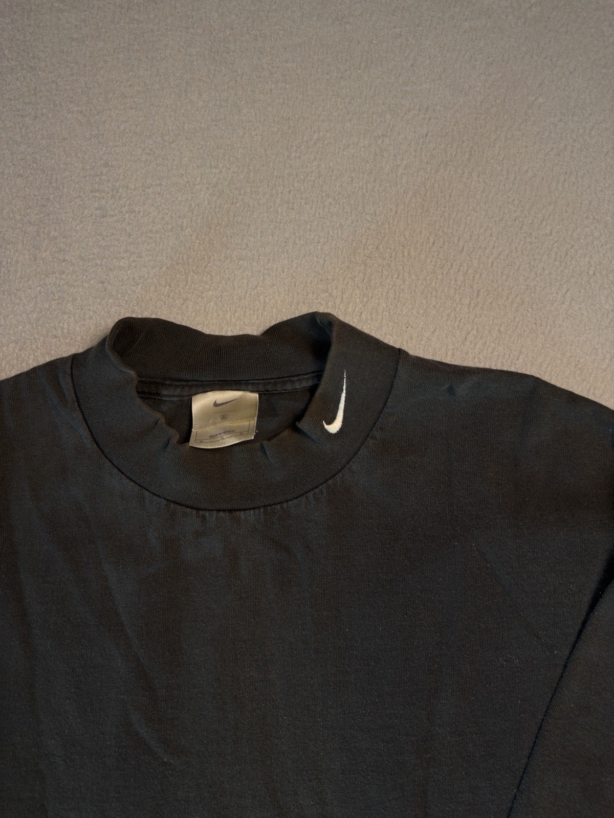 VTG Nike Shirt Men XL Black Faded Mock Neck Turtleneck Long Sleeve 2000’s