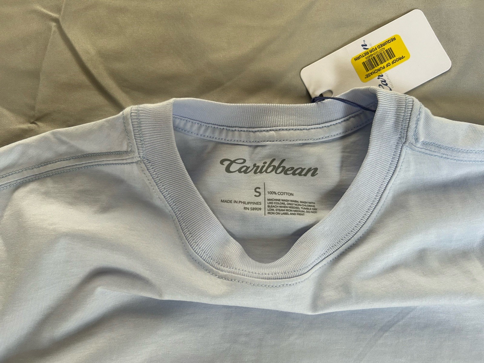 Caribbean Lt Blue Tropical Tee Beach is Calling Shake your Palm Palms Small New