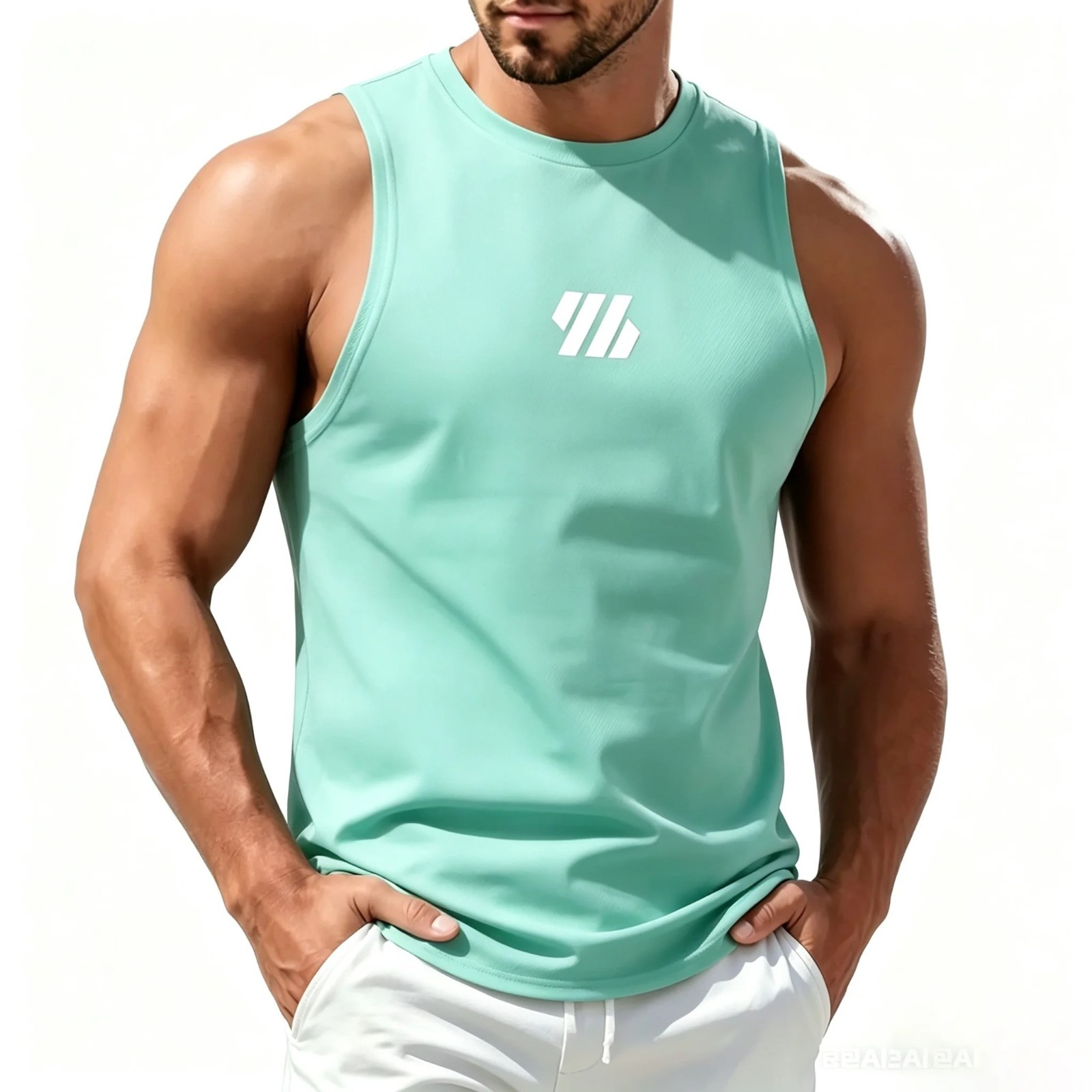 Men’s Casual Fitness Tank Top Sportswear Sleeveless Mesh Breathable Sports Vest