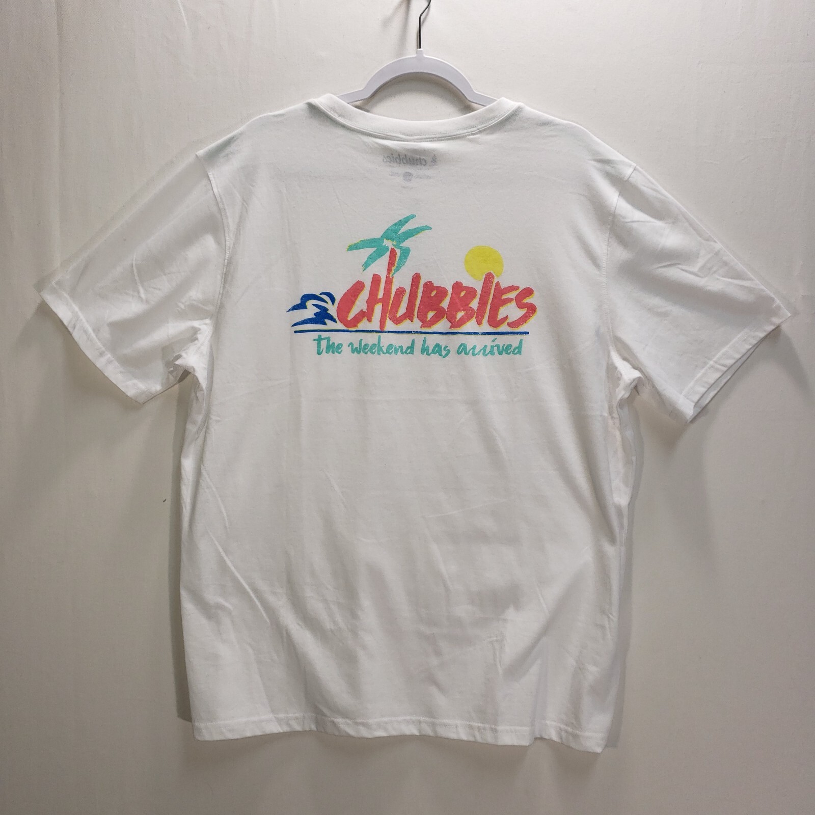 NEW Chubbies T-Shirt Mens 2XL Short Sleeve The Relaxer Weekend Has Arrived White