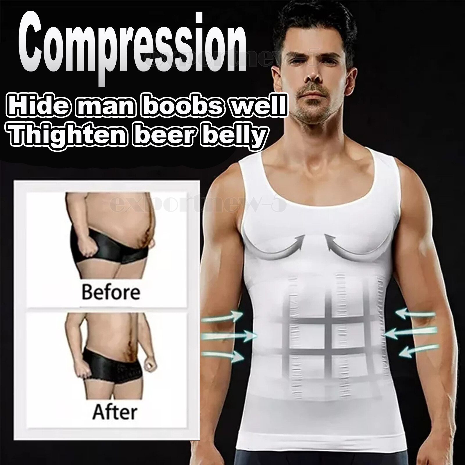 Sculptcore Men’s Body Shaper Compression Ionic Shaping Shirt Slimming Tank Top