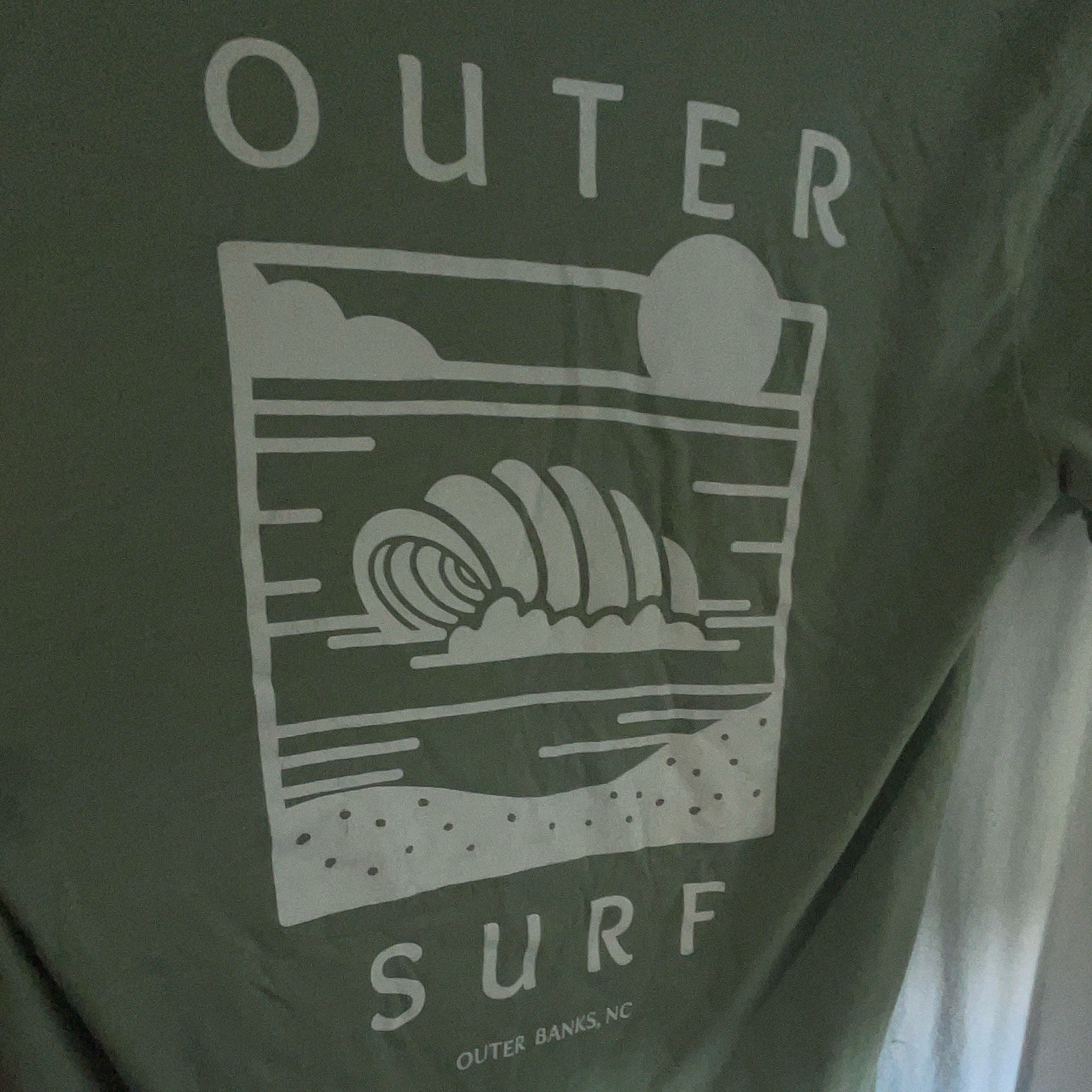 Bella + Canvas Double-Sided Outer Surf OS Green Graphic Crew Neck T-Shirt S
