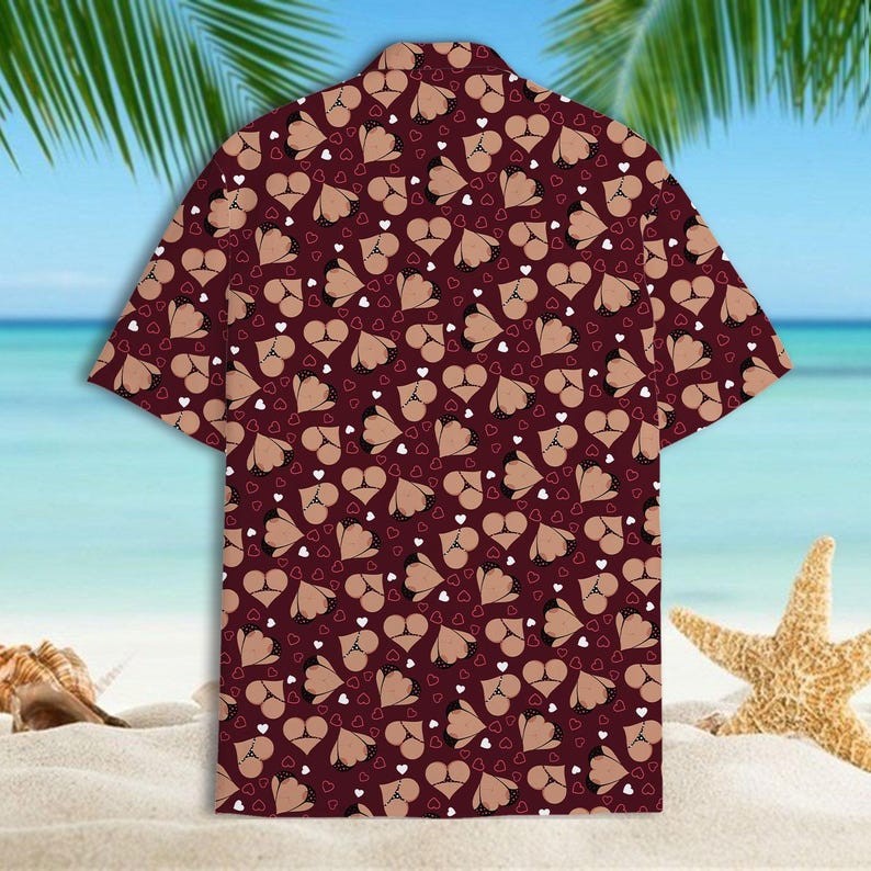 Funny Heart Hawaiian Shirt Adult Humor Aloha Vacation Couple Party Shirt