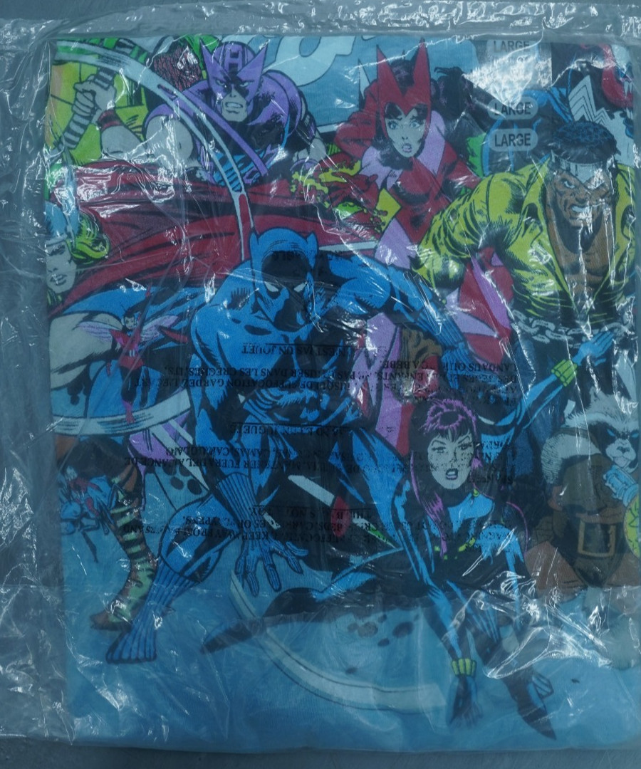 MARVEL OFFICIAL CHARACTERS AVENGERS THANOS T-SHIRT LIGHT BLUE SIZE LARGE SEALED
