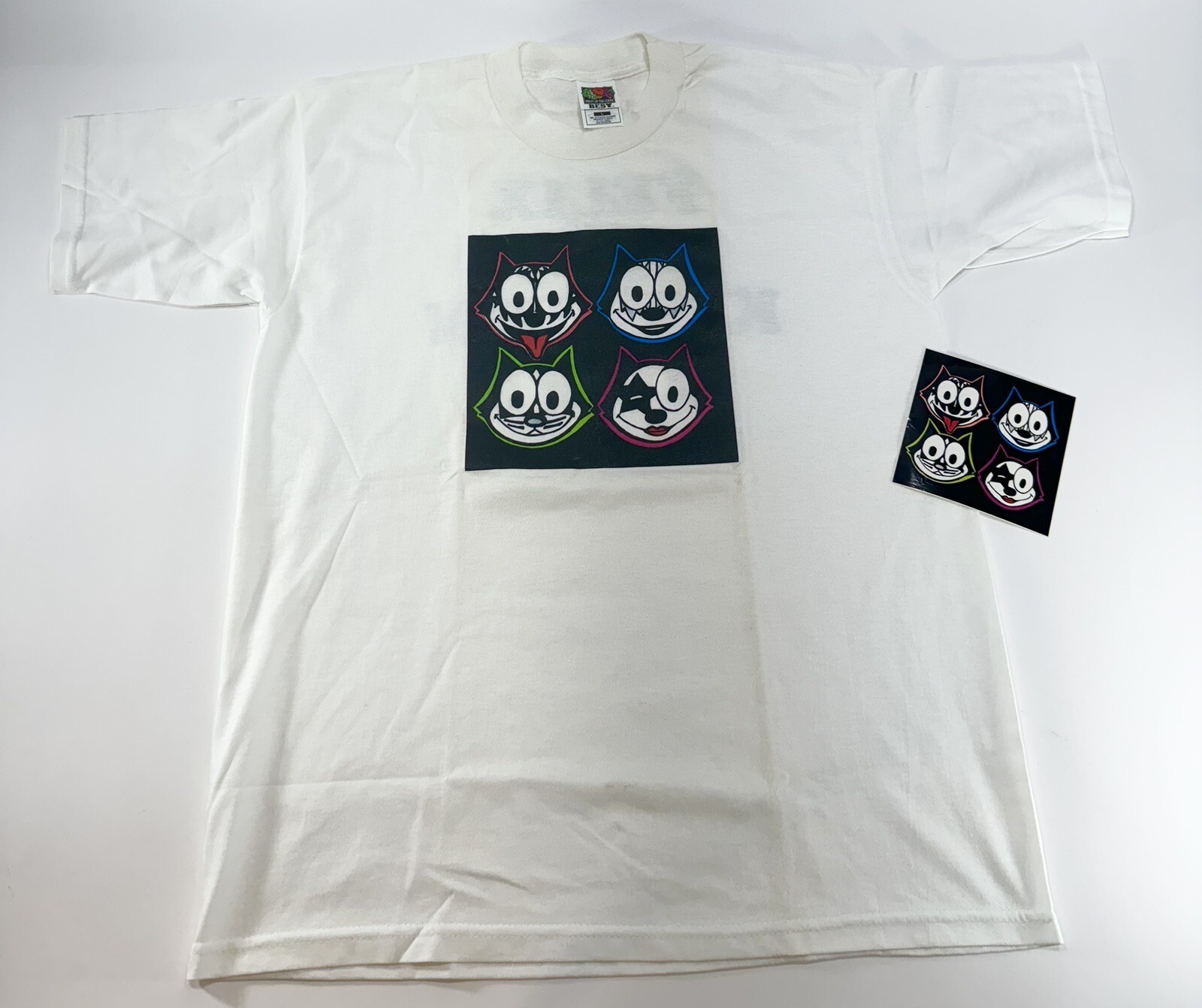 Vintage Felix The Cat ( KISS ) Single Stitch White T-Shirt Men’s Size Large