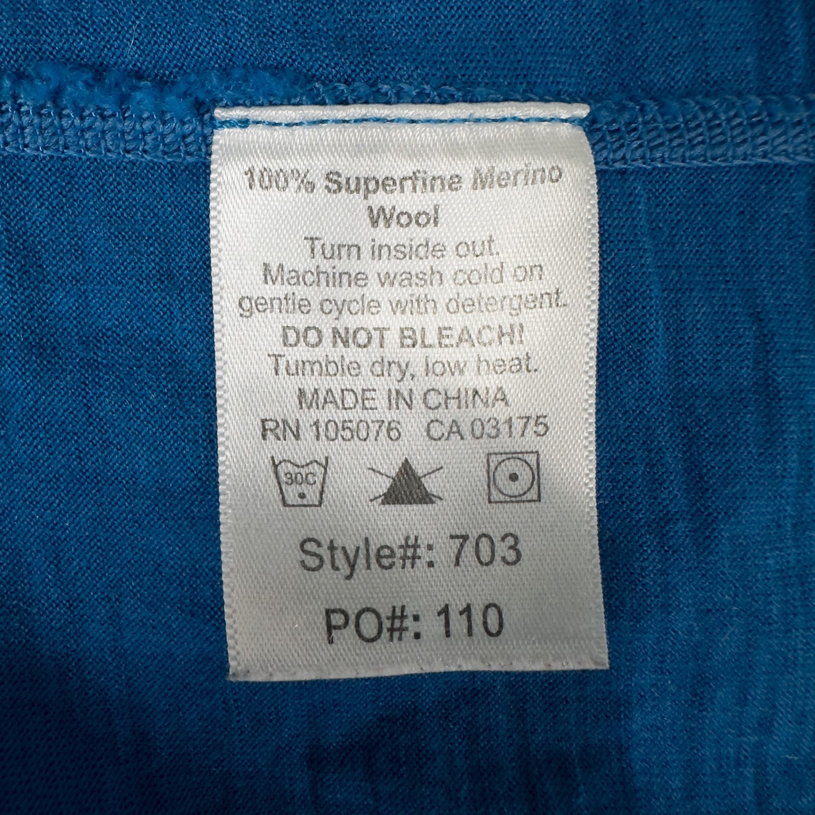 Minus33 Superfine Merino Wool Crew Neck T Shirt Mens XXL Blue Baselayer Hiking