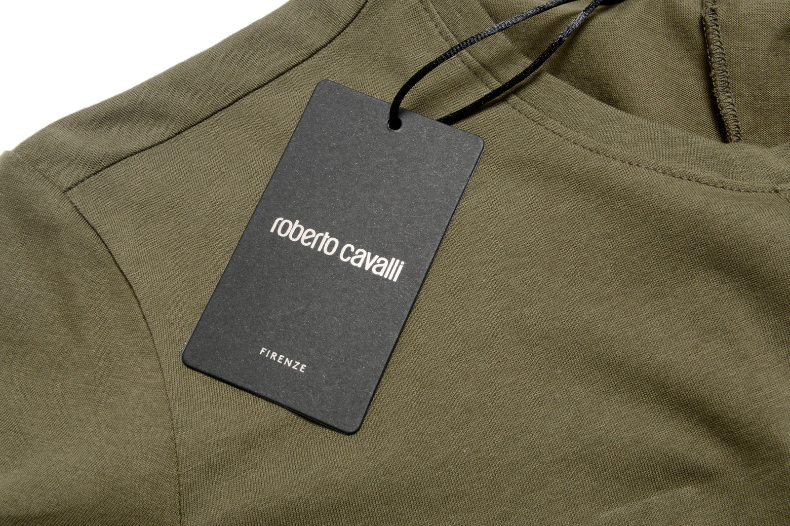 Roberto Cavalli Men’s Olive Green Crewneck T-Shirt US 2XL IT 56