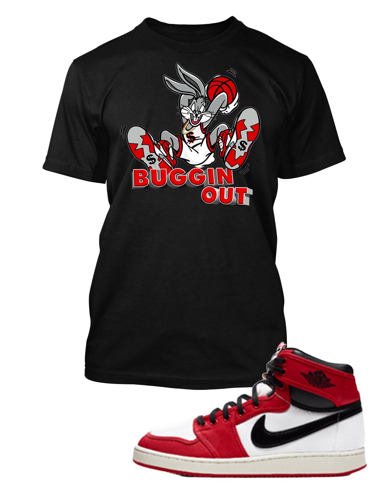 Chicago Buggin Out Sneaker Tee Shirt to Match J1 Hare RTP Pro Club / Shaka Sport