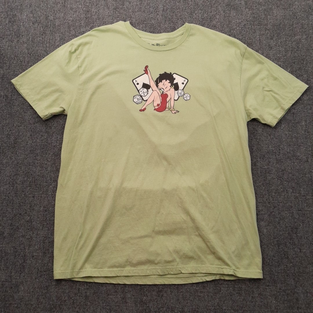 Betty Boop T Shirt Mens XL Green Feeling Aces Cards Dice Retro 30s Gambling