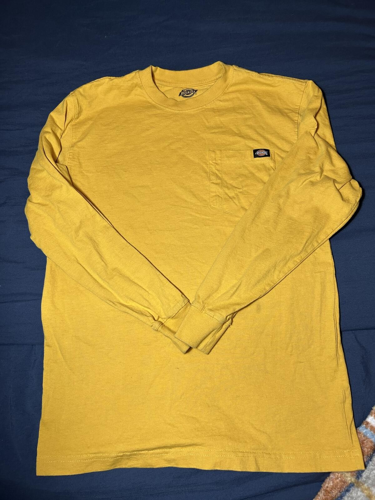 Dickies Yellow Long Sleeve Pocket T-Shirt Size S/P