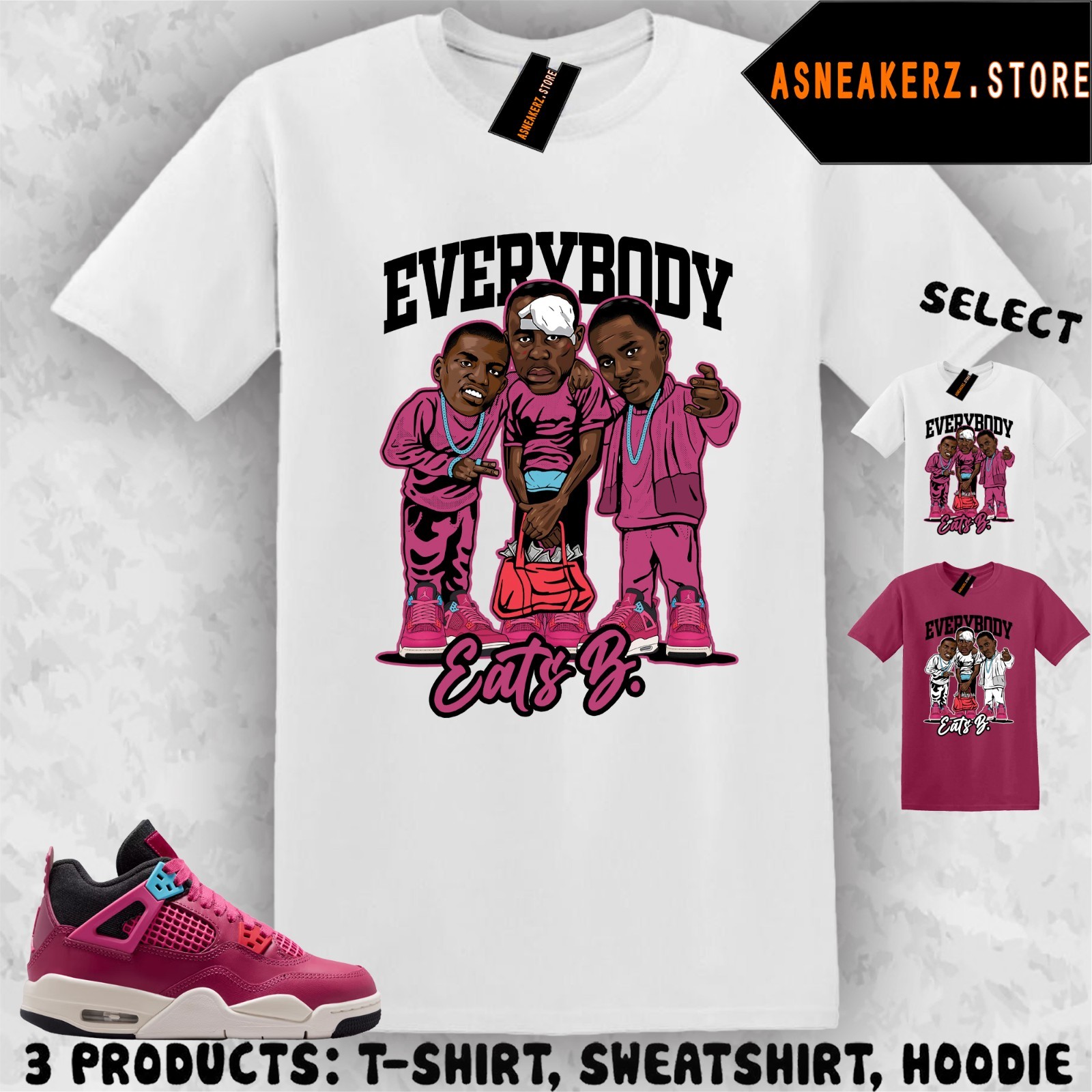 Shirt Matching AJ 4 She’s A Star GS 2026 Match Sneaker Everybody Eats B T-Shirt