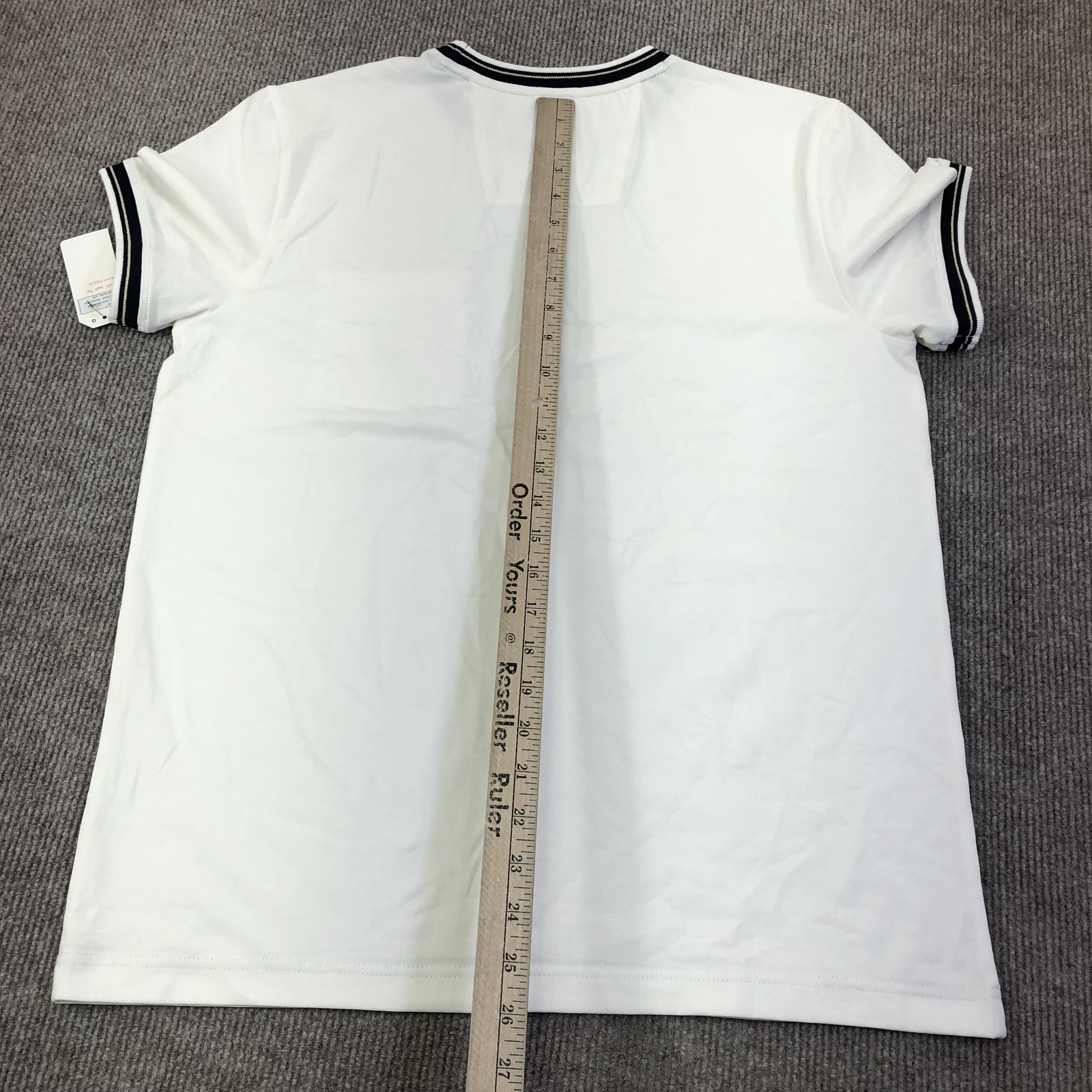 Nautica Shirt Mens Medium White Sail Logo Pocket Tee Tagless Ringer Nautical