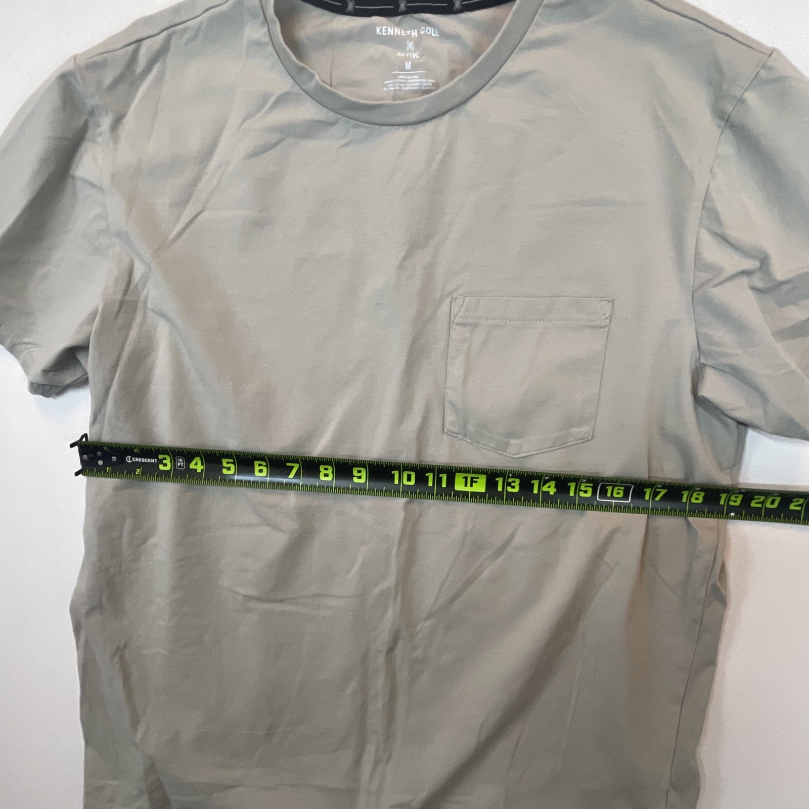 Kenneth Cole Men’s Green Stretch T-Shirt Slim Fit Organic Cotton Blend M