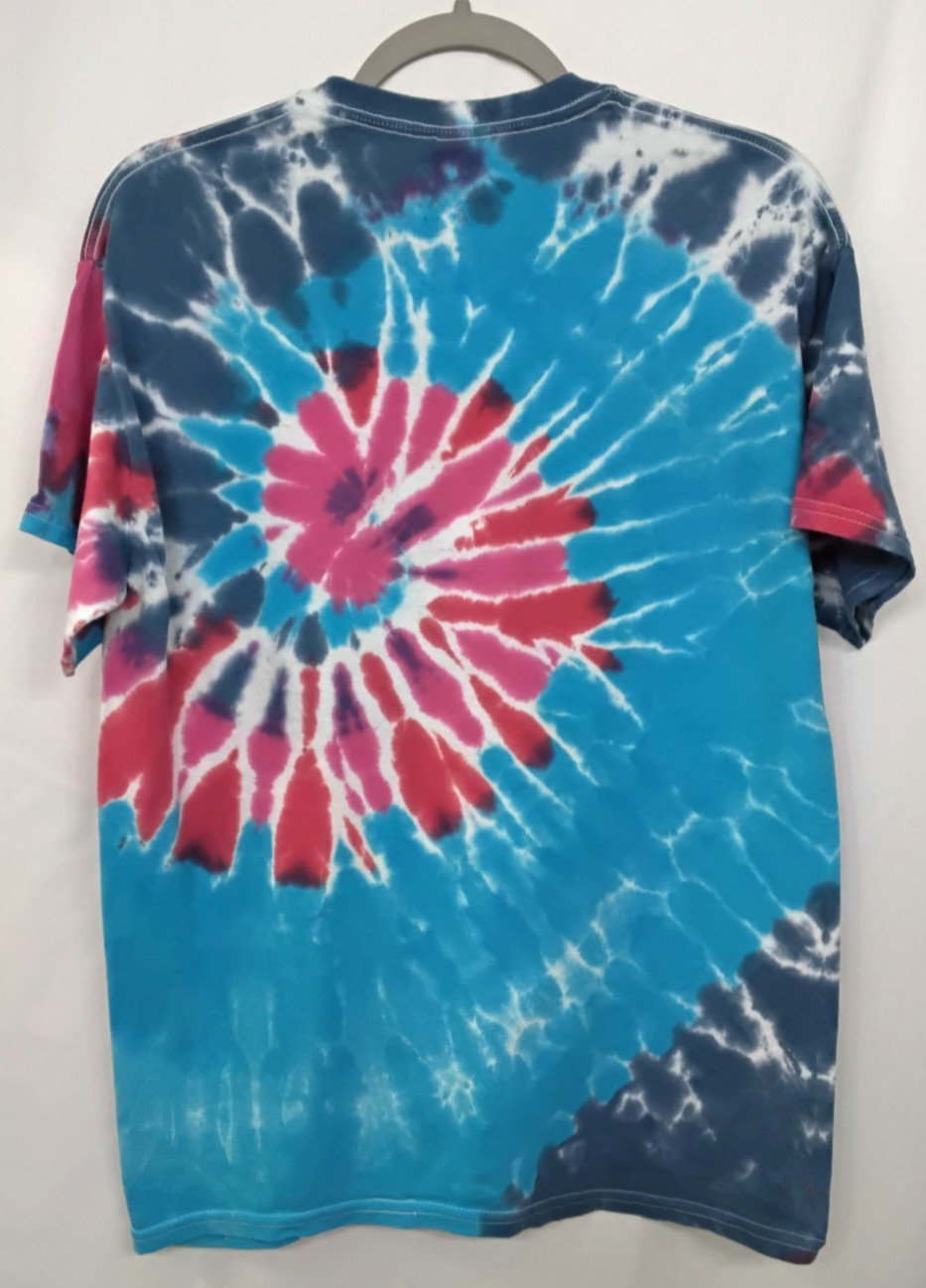 New Tie Dye Men’s T-Shirt Red Blue Adult Medium Multicolor Summer Spiral