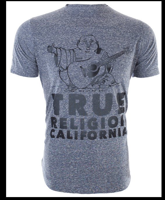 $89 TRUE RELIGION Indigo CALIFORNIA BUDDHA Short Sleeve Graphic T-shirt NWT