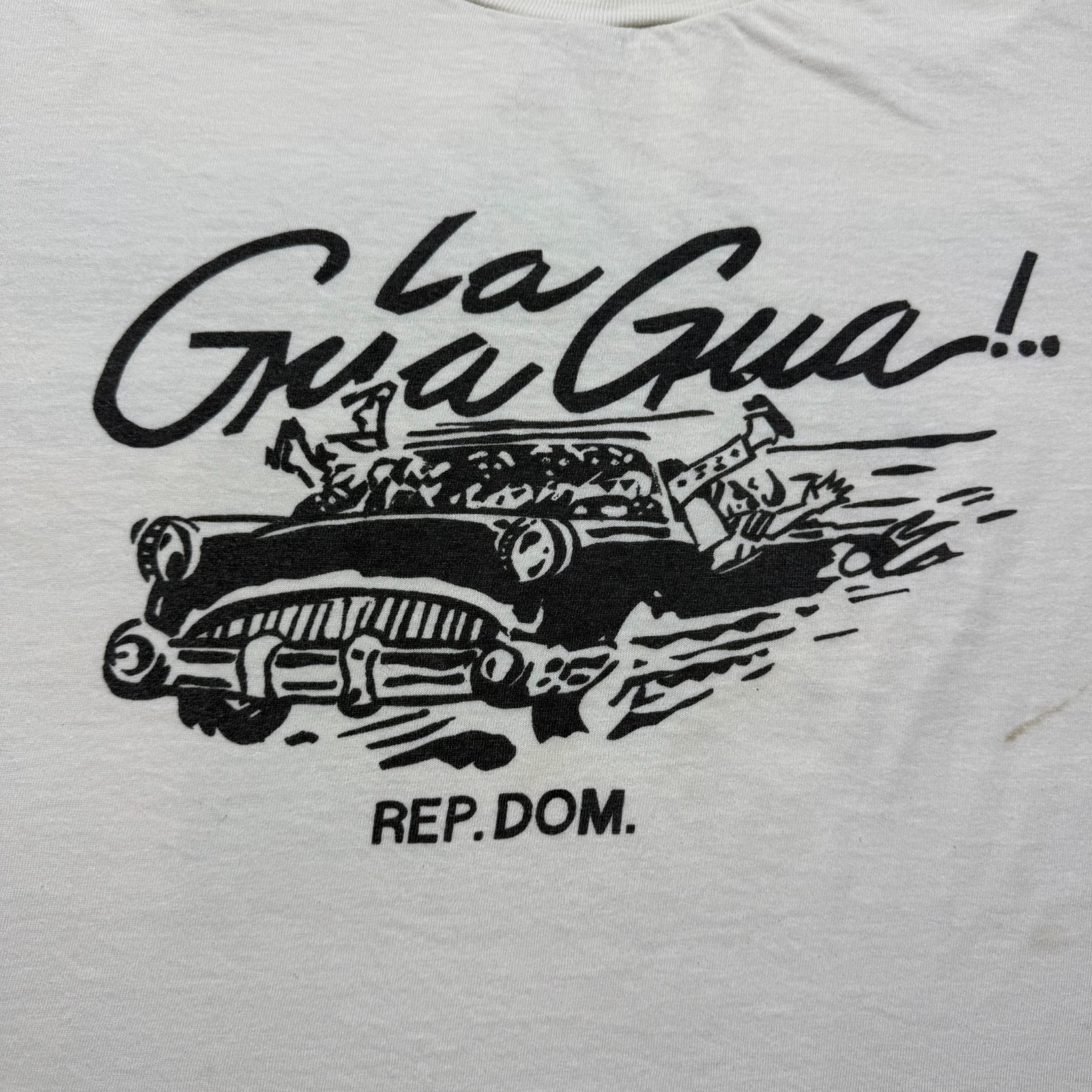 Vintage 90s La Gua Gua Rep Dom Dominican Republic Classic Car Art Shirt XL