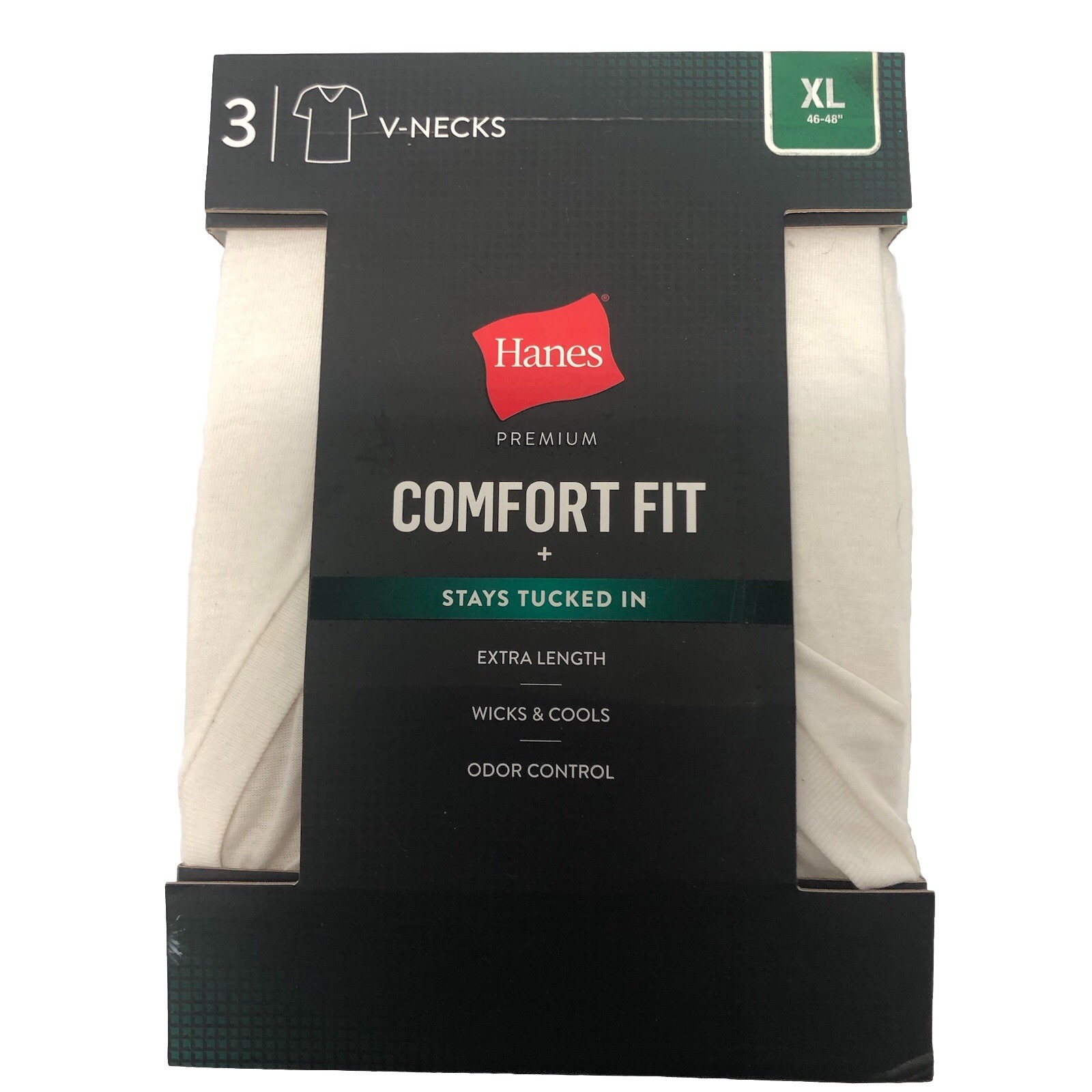 Men’s Crew Neck T Shirts XL 46-48 Hanes Black “3 Pk” Premium Cotton Spandex