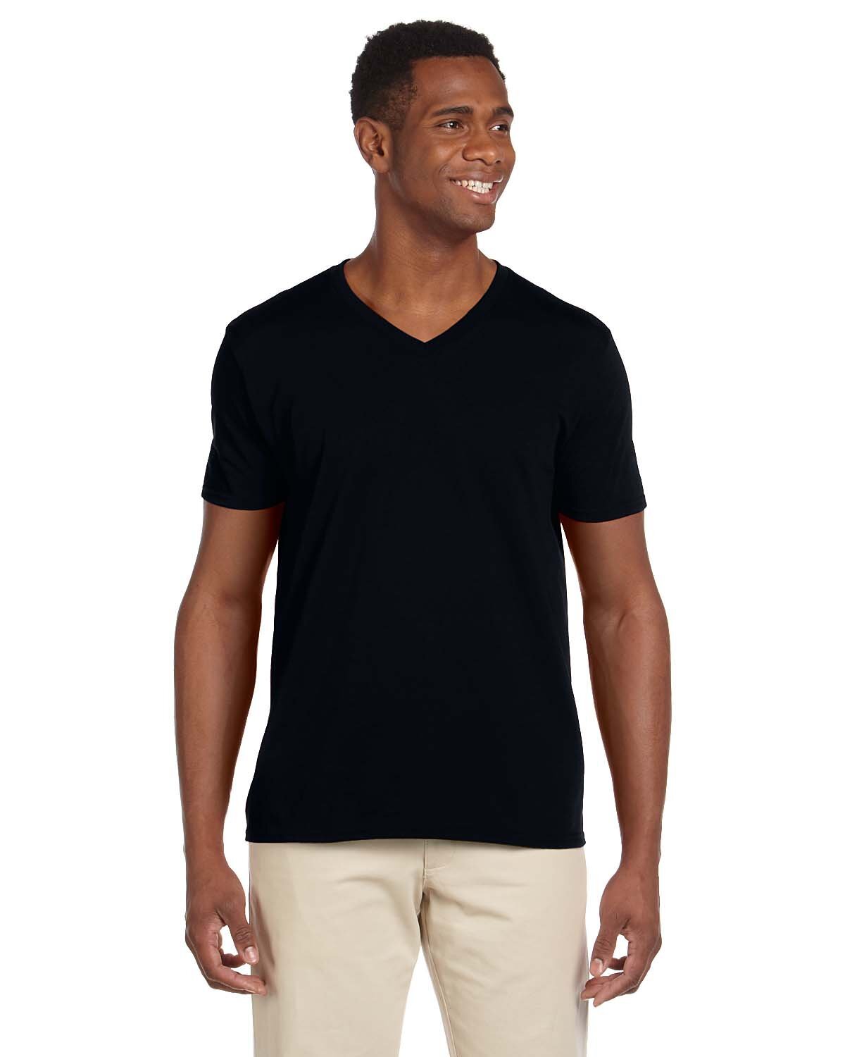 2 Pack Of Gildan G64V Adult Softstyle T Shirt Mitered V-Neck Stylish T-Shirt